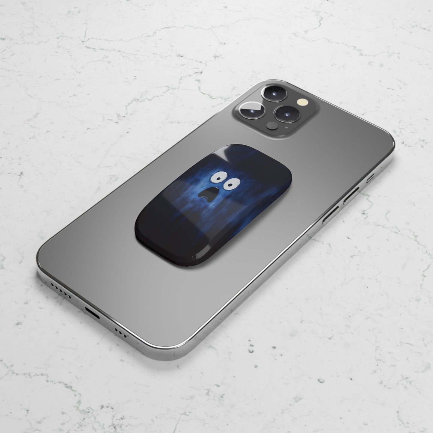 Blue Ghost Phone Grip - Vibrant Click-On Stand for Convenience